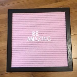 Pink felt letter board